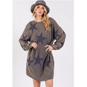 NWT Sage + Fig Washed Star Print Mini Dress